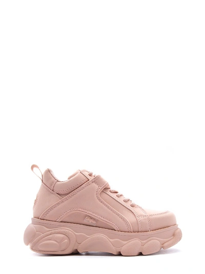 Buffalo Pink Leather Sneakers