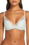 Natori Flora Underwire Bra In Aqua Grey