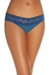 Natori Bliss Perfection Thong In Harbor Blue Stripe Print