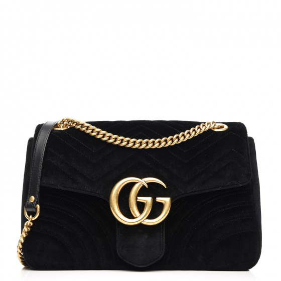 Pre-Owned Gucci Gg Marmont Shoulder Bag Matelasse Medium Black | ModeSens