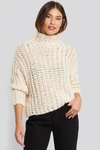 MANGO MANGO HANDMADE SWEATER - WHITE