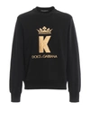 DOLCE & GABBANA KING PATCH CREWNECK SWEATSHIRT