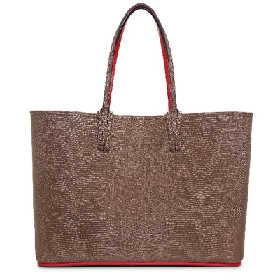 Christian Louboutin Cabata Nubuck Zarli Terra Tote In Brown/gold