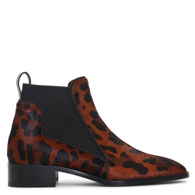 Christian Louboutin Marnmada 40 Leopard-print Calf Hair Chelsea Boots In Roux