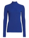 Helmut Lang Neon Ribbed Mockneck Sweater In Azurite