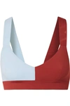 Vaara Elsa Two-tone Stretch Sports Bra In Brick