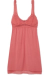 EBERJEY ADDISON CROCHETED LACE-TRIMMED STRETCH-MODAL NIGHTDRESS