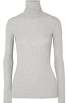 Atm Anthony Thomas Melillo Ribbed Mélange Stretch-micro Modal Turtleneck Top In Gray