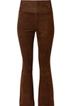 SPRWMN CROPPED SUEDE FLARED PANTS