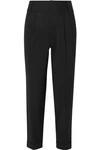 ARIAS PLEATED STRETCH-CANVAS TAPERED PANTS