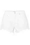 Agolde Parker Distressed Denim Shorts In White