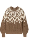 BRUNELLO CUCINELLI BEAD-EMBELLISHED FAIR ISLE CASHMERE SWEATER