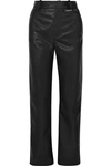 COMMISSION FAUX-LEATHER STRAIGHT-LEG PANTS