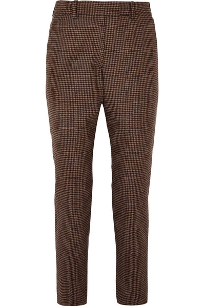 Racil Houndstooth Wool Slim-leg Pants In Brown