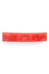 France Luxe Rectangle Barrette In Neon Spot Hot Pink