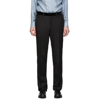 Burberry Leather Side-stripe Tailored Trousers In Black