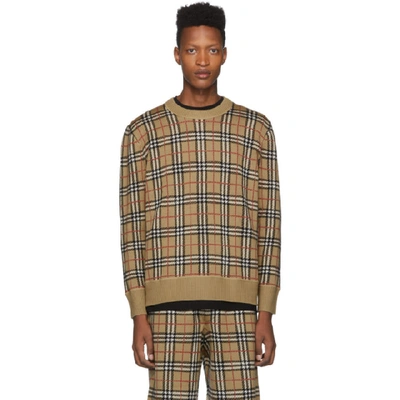 Burberry House Check Crew Neck Jumper - 中性色 In Beige