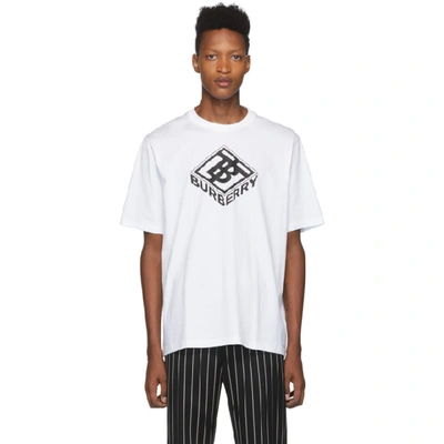 Burberry Logo Graphic Cotton T-shirt In White