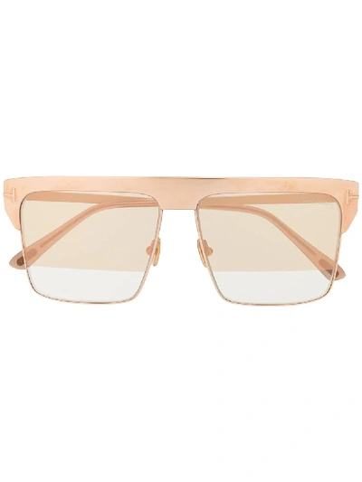 Tom Ford Square Frame Sunglasses In Gold