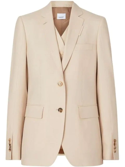 Burberry Women's Mohair & Silk-blend Integral Waistcoat Jacket In Sesame