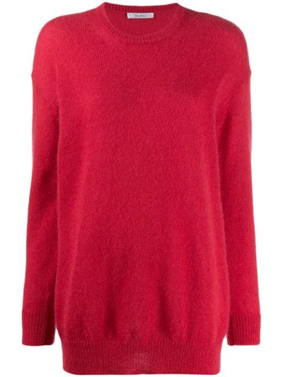 Max Mara Relaxed Mohair-blend Knit Sweater In Red