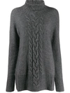 MAX MARA CABLE KNIT TURTLE NECK SWEATER
