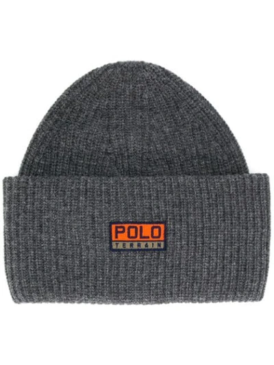 Polo Ralph Lauren Logo贴花针织套头帽 In 002 Charcoal