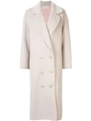 Mansur Gavriel Oversized Double-breasted Wool Coat In Beige/blush
