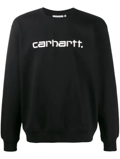 Carhartt Work In Progress Embroidered Logo Sweatshirt In Black
