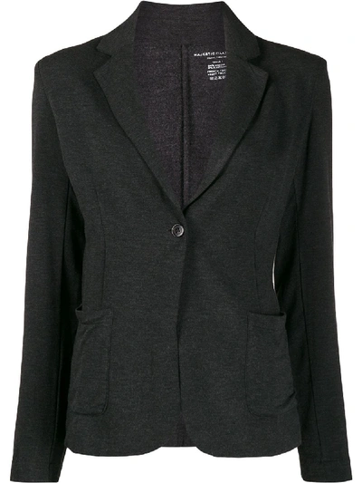 Majestic French Terry Single-button Blazer In Anthracite Chine