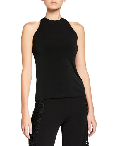 Anatomie Cami Luxe Jersey Halter Tank In Black