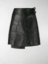 GANNI CROC EFFECT SKIRT,F391814497666