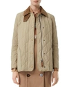 Burberry Corduroy And Leather-trimmed Quilted Shell Jacket In Beige
