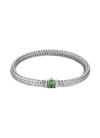 JOHN HARDY 'CLASSIC CHAIN' TSAVORITE EXTRA SMALL SILVER BRACELET