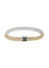 John Hardy Classic Chain 18k Gold And Sterling Silver Small Reversible Bracelet With Pave Diamonds