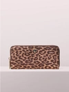 KATE SPADE METALLIC LEOPARD SLIM CONTINENTAL WALLET,ONE SIZE