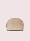 Kate Spade Burgess Court Small Dome Cosmetic Case In Pale Gold