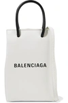 BALENCIAGA MINI PRINTED TEXTURED-LEATHER TOTE