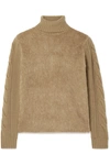 MAX MARA FORMIA PANELED WOOL-BLEND AND KNITTED TURTLENECK SWEATER