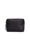 ANN DEMEULEMEESTER BLACK LEATHER WASHBAG,1902-8230-274-096