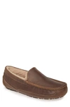 Ugg Men's Ascot Leather Plush-lined Slipper In Tan