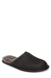 Ugg Scuff Mens Lined Leather Scuff Slippers In Black