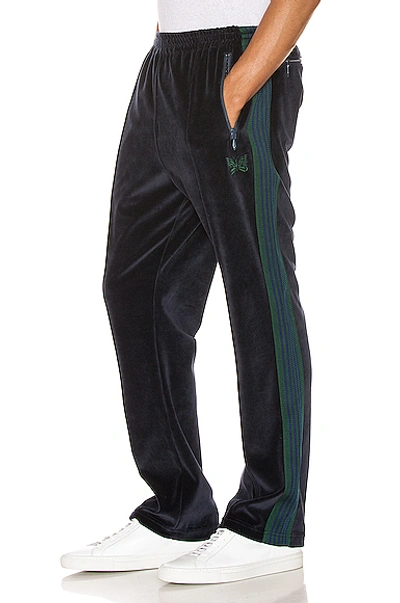 Needles Narrow Track Pant In Blue,green,stripes In Navy | ModeSens