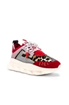 Versace Genuine Calf Hair Chain Reaction Sneaker In Red