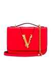 VERSACE VERSACE LEATHER TRIBUTE CROSSBODY BAG IN RED,VSAC-WY61