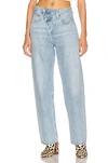 Agolde Criss Cross High-rise Distressed Straight-leg Jeans In Suburbia