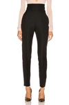 Alexandre Vauthier High Waist Grain De Poudre Skinny Pants In Black