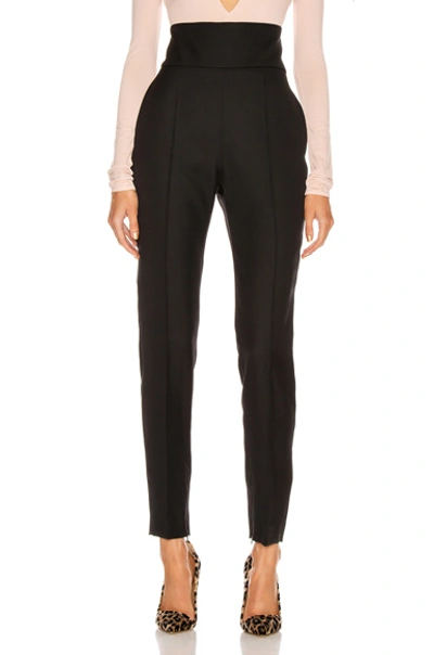 Alexandre Vauthier High Waist Grain De Poudre Skinny Pants In Black