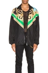 Versace Barocco Print Track Jacket In Green & Blue