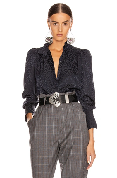 Isabel Marant Lamia Top In Abstract,black In Anthracite
